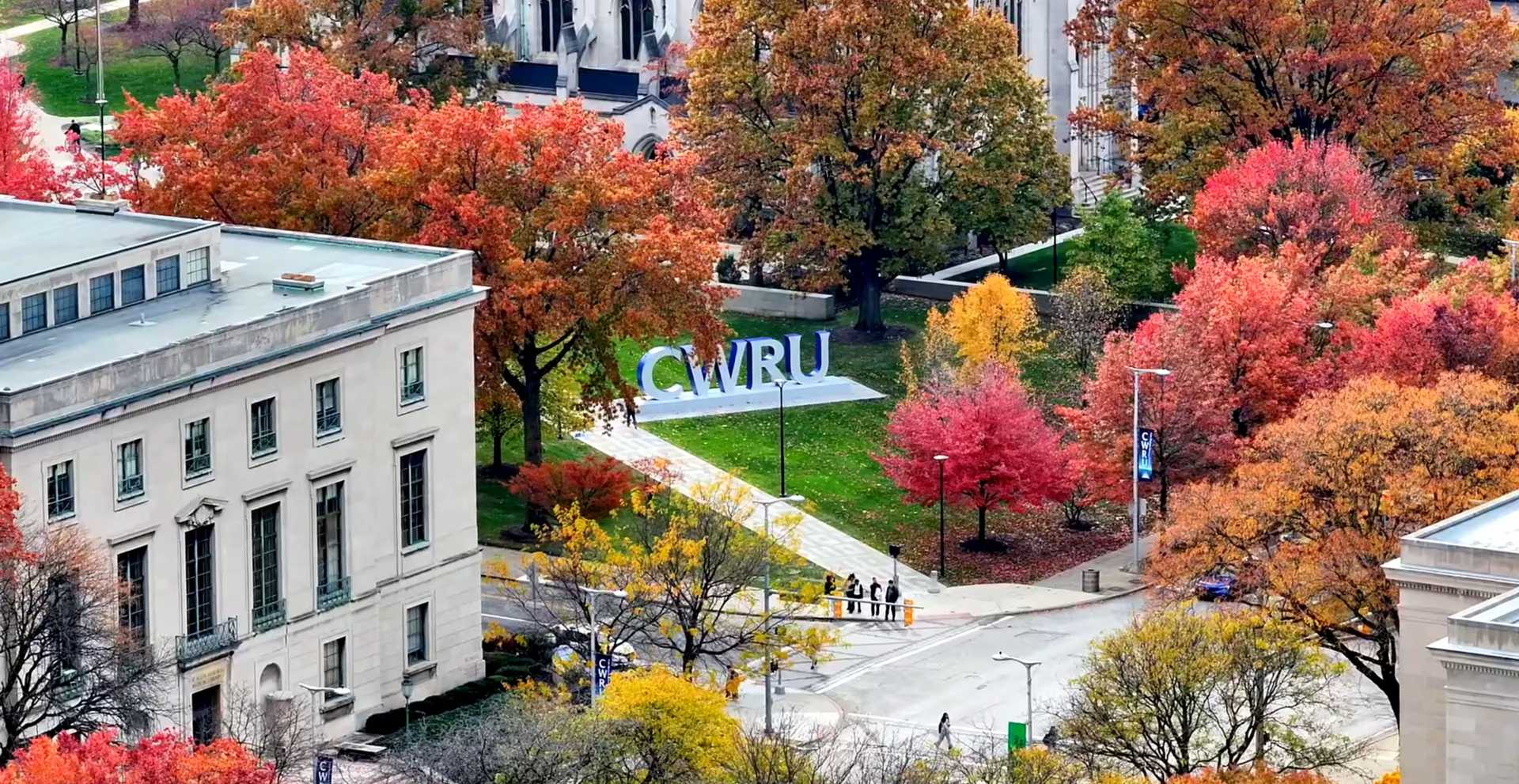 Aerial photo of Case Western Reserve University's campus